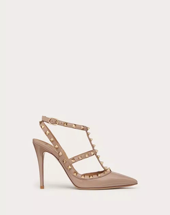 LACK-PUMPS ROCKSTUD MIT RIEMCHEN 100 MM