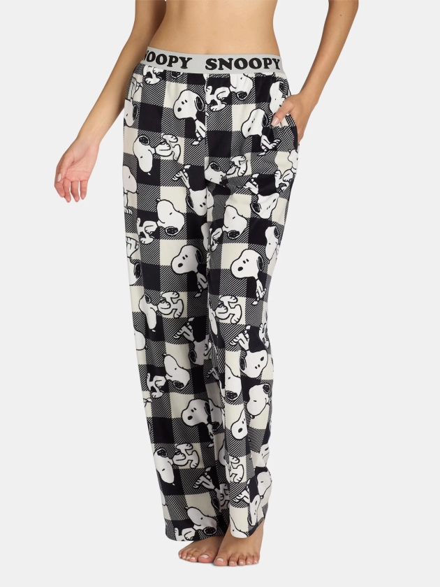 Peanuts Women’s Snoopy Print Velour Sleep Pants, Sizes XS-3X