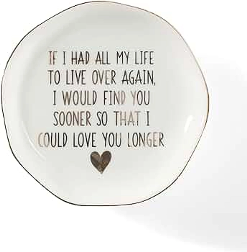 Christmas Valentine Gifts for Wife Girlfriend Ring Dish, Happy Anniversary Jewelry Tray Gifts for Wife Trinket Dish - I Would Find You Sooner So That I Could Love You Longer