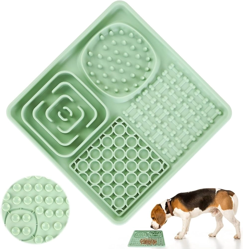 Tapis Lechage Chien et Chat, Tapis de Leche pour Chien avec Ventouses, Tapis de Léchage Chien en Silicone sans BPA, Lickimat Chien pour Nourriture, Entraînement, Tapis à Lécher Passe au Lave-Vaisselle : Amazon.fr: Animalerie