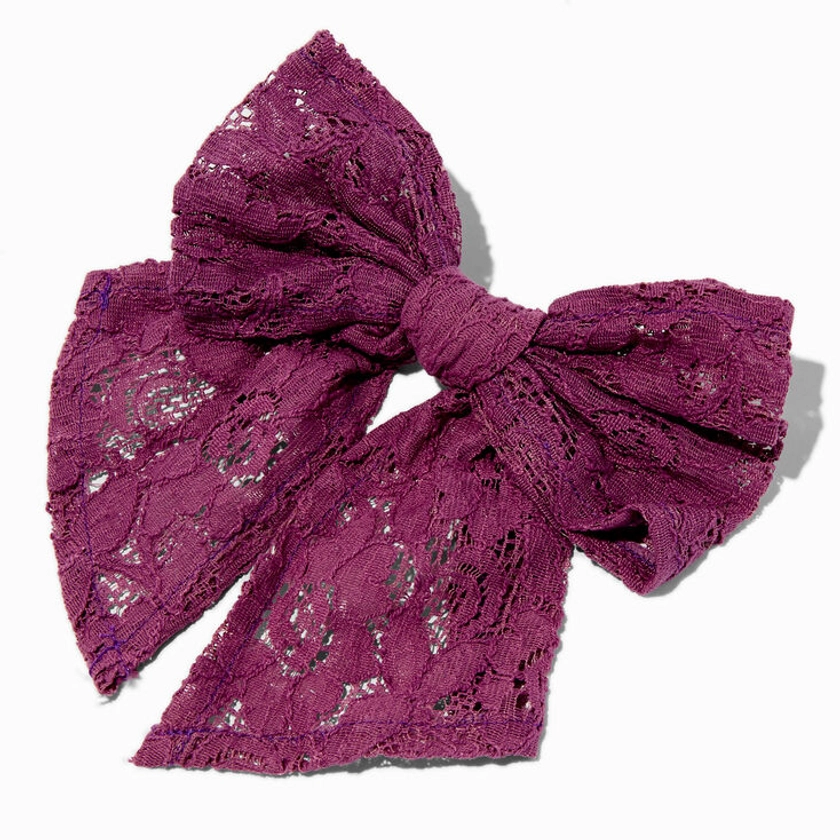 Orchid Purple Lace Bow Hair Clip