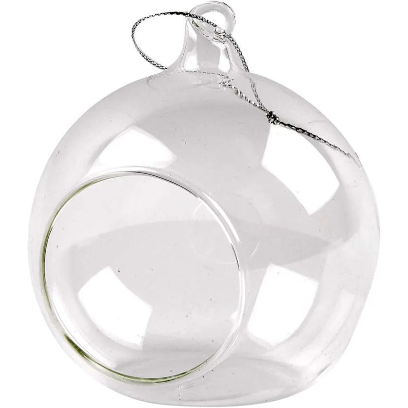 Boules en verre avec trou, d 8 cm, 6 pièces/ 1 Pq.