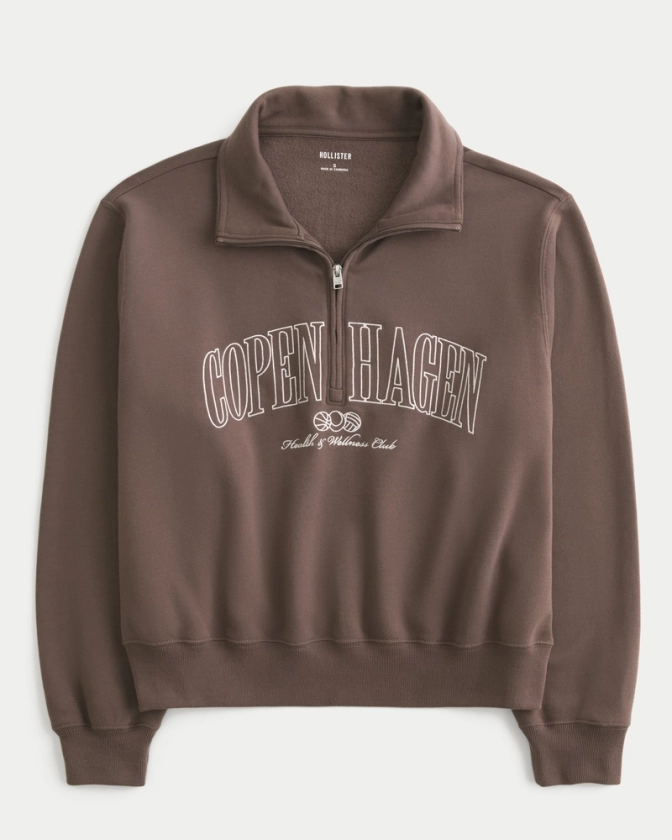 Women's Easy New York Graphic Half-Zip Sweatshirt | Women's Sweatshirts & Sweatpants | HollisterCo.com