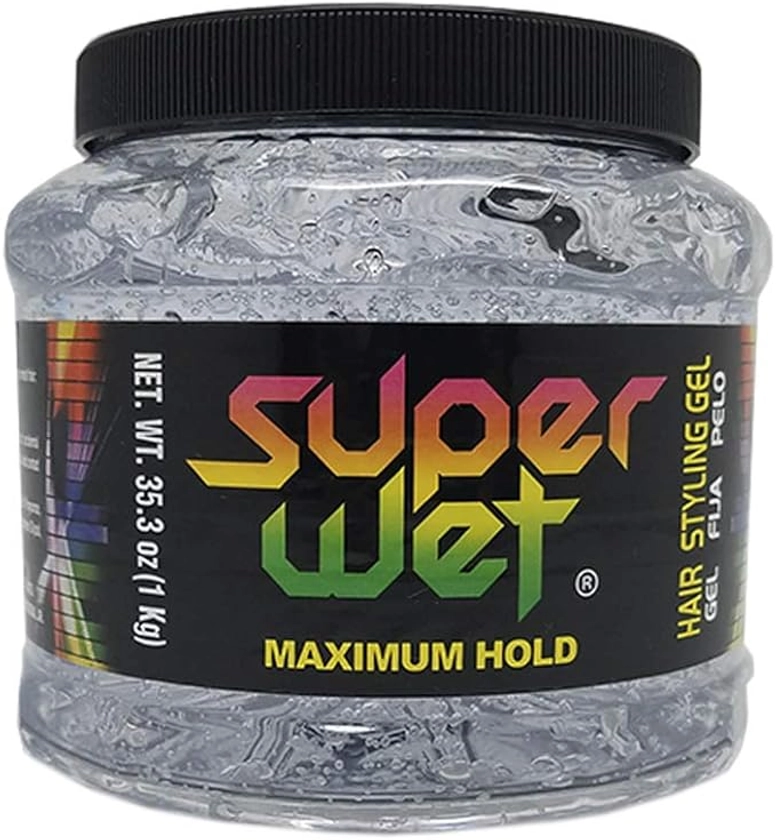 Super Wet, Hair Styling Gel, Clear, Jumbo, 2.2 lb