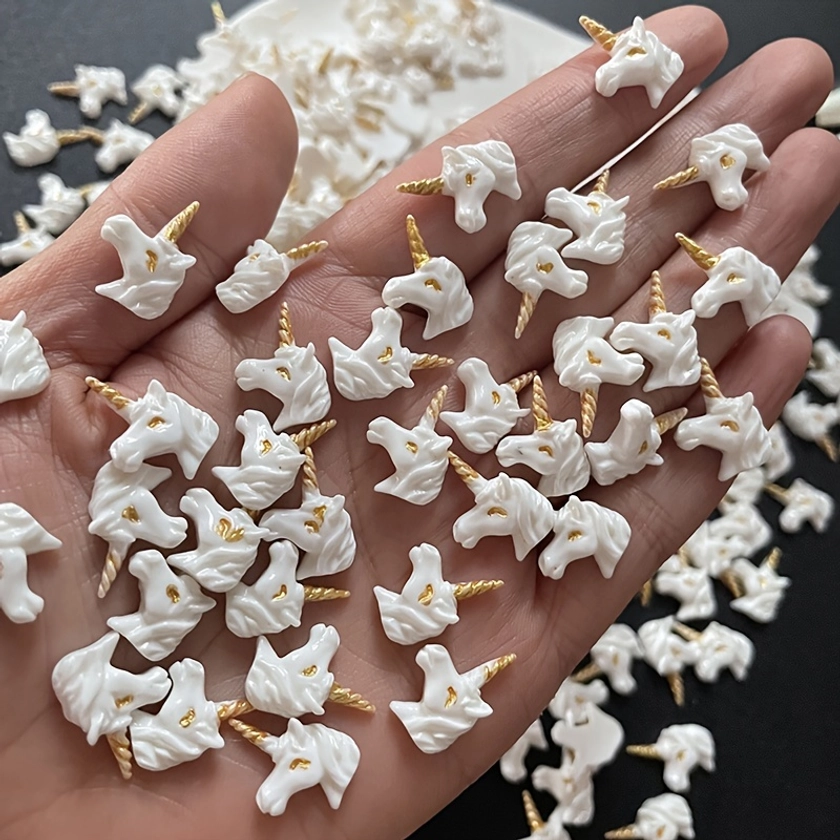 Adorable Resin Unicorn Flat Back Decorations - Perfect for DIY Crafts and Jewelry Making