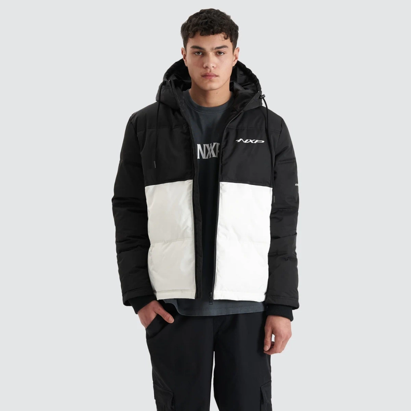 Pavilion Hooded Puffer Jacket Black/White