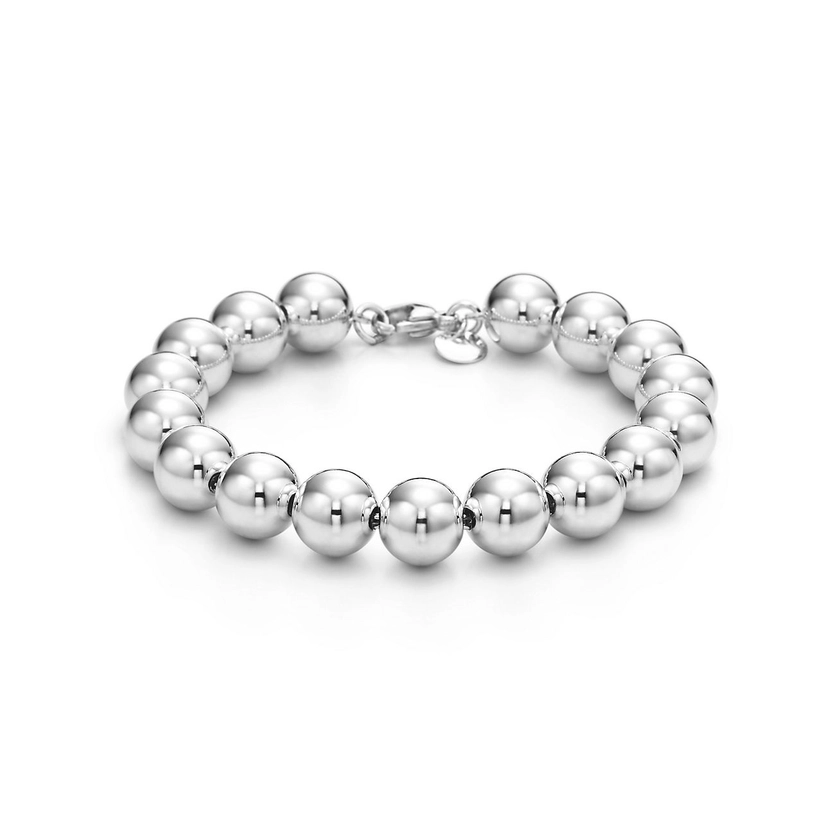 Bead bracelet in sterling silver, 7.5