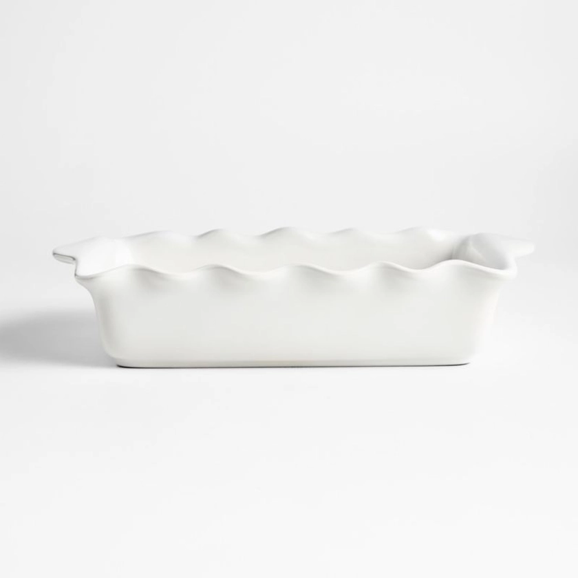 9" x 13" White Ruffled Rectangular Ceramic Baking Dish + Reviews | Crate & Barrel