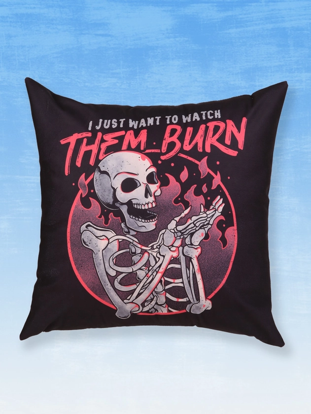 ROMWE X Eduely Skull Pattern Cushion Cover Without Filler