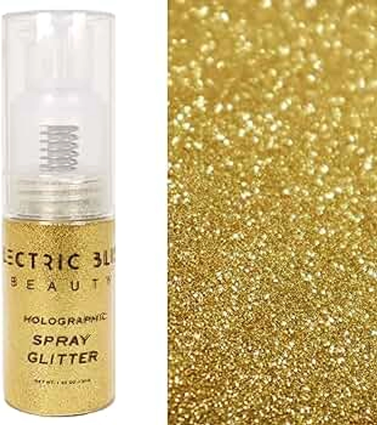 Gold Holographic Glitter - 30g Loose Glitter Spray - Face Glitter, Hair Glitter, Eye Glitter and Body Glitter for Women. Rave Glitter, Festival Accessories, Cosmetic Glitter Makeup. Loose Glitter