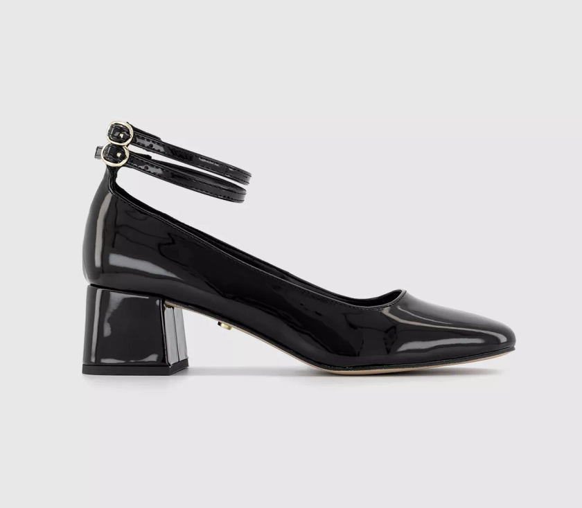 OFFICE Milton Cross Strap Court Shoes Black - Mid Heels