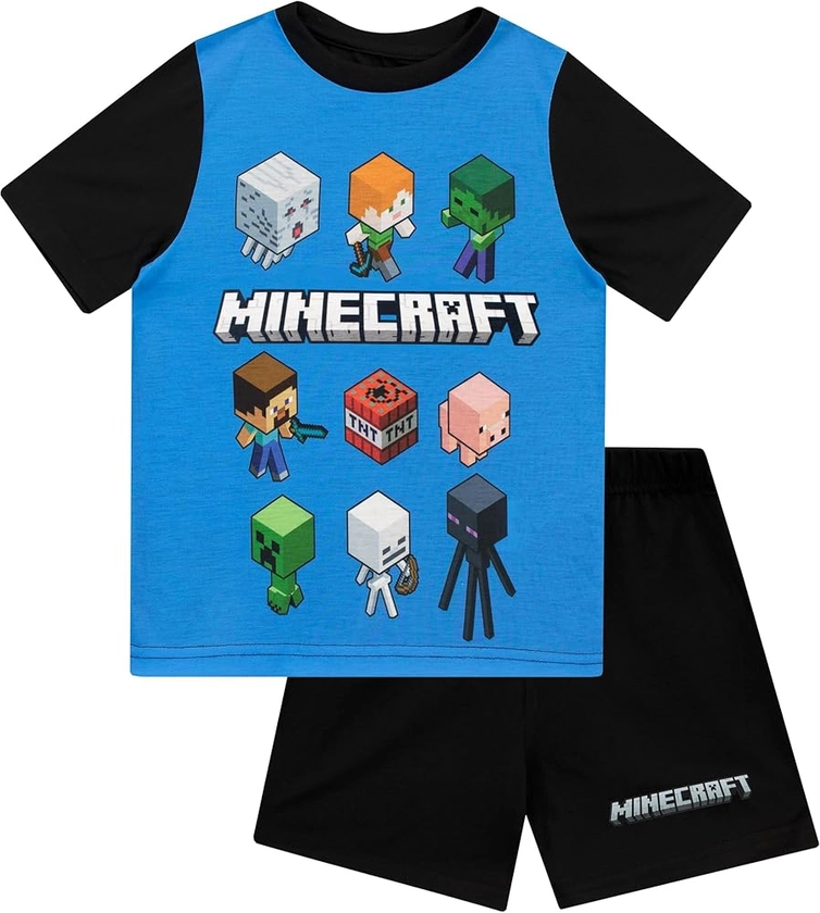 Minecraft Boys Steve and Creeper Pyjamas Black 9 to 10 Years : Amazon.co.uk: Fashion