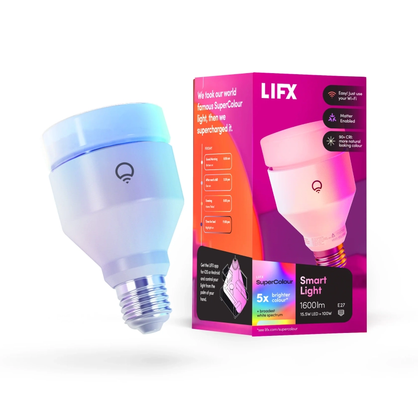 LIFX SuperColour Smart Light 1600lm E27 1-Pack (Matter Enabled)