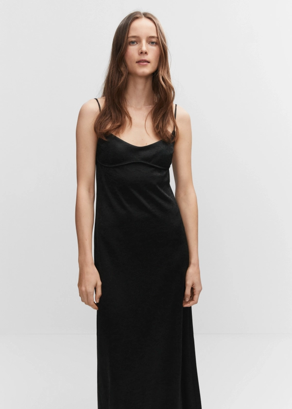 Robe longue ouverture dos - Femme | MANGO OUTLET France métropolitaine