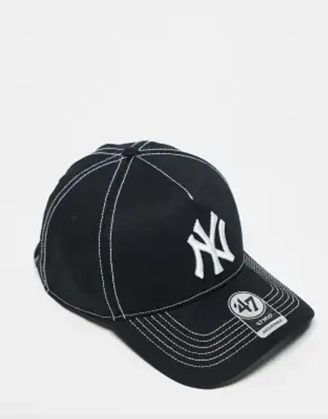 47 Brand - New York Yankees - Casquette à coutures contrastantes - Noir | ASOS