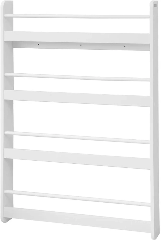 SoBuy KMB08-W Bibliothèque Murale Étagère de Rangement Étagère à Livres Enfants Étagère Murale avec 4 Étages - Blanc