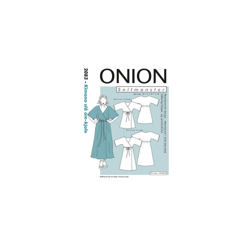 ONION Sewing Pattern 2083 Kimono Wrap Dress Size XS-XL - Ritohobby.co.uk