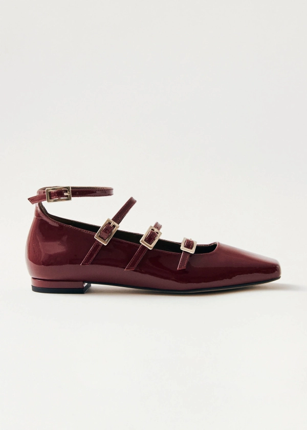 Alohas Luke Onix Wine Burgundy Leather Ballet Flats