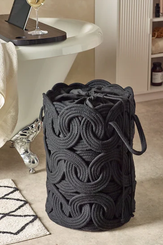 Black Rope Storage Laundry Bag Basket