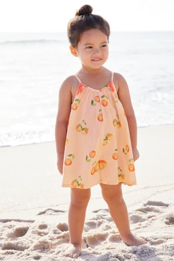 Orange Fruit Printed Playsuit (3mths-8yrs)