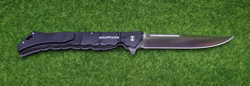 Cold Steel Large Luzon Flipper 6&#034; Plain Blade Knife, Black GFN Handles - 20NQX