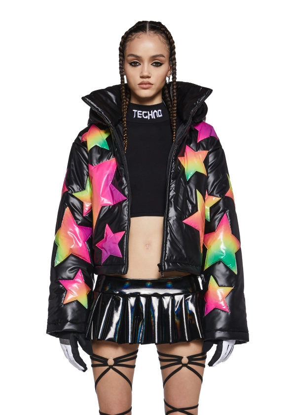 Beyond The Stars Puffer Jacket- Ombre