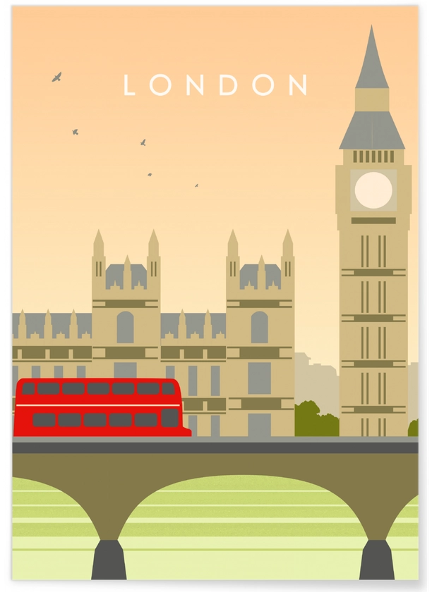 Poster illustration Angleterre, Londres | L’Afficherie