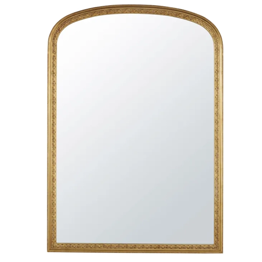 Grand miroir rectangulaire à moulures dorées 120x170