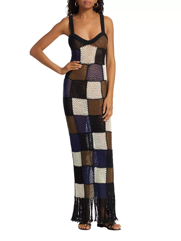 Maya Patchwork Crocheted Maxi Dress