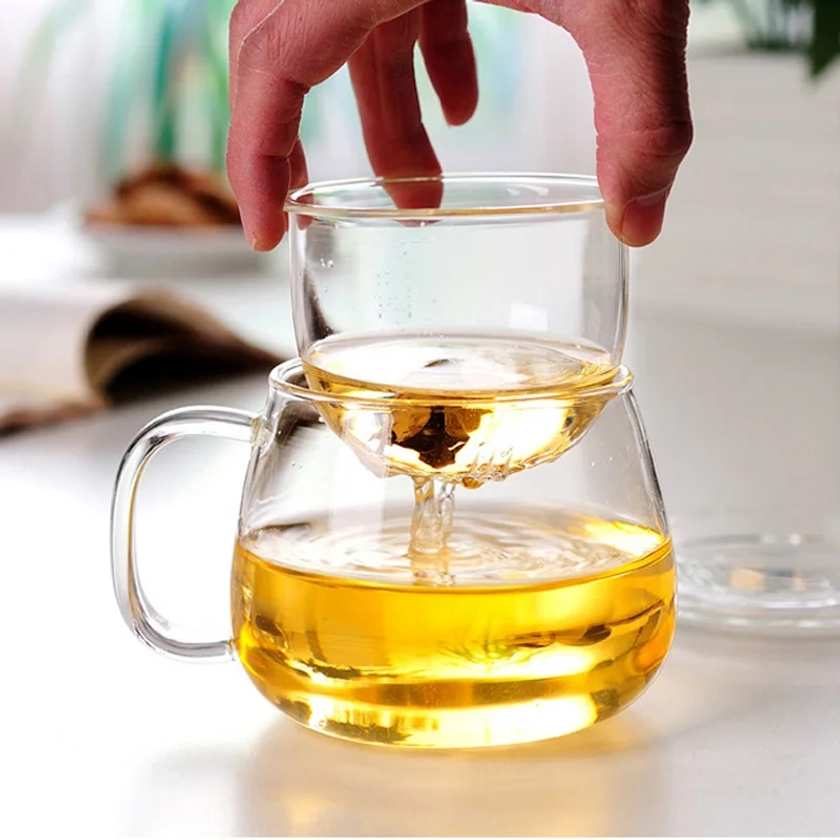 Tasse à thé en verre pour la maison et le bureau, résistant à la chaleur, à haute température, antidéflagrant
