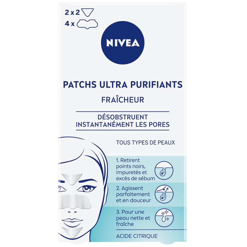 nivea | Patchs fraîcheur visage à l'Acide citrique Patchs ultra purifiants - 8 un