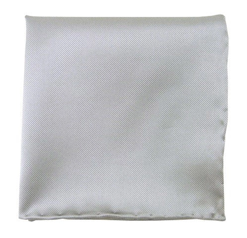 Solid Twill Silver Pocket Square | Silk Pocket Squares | Tie Bar