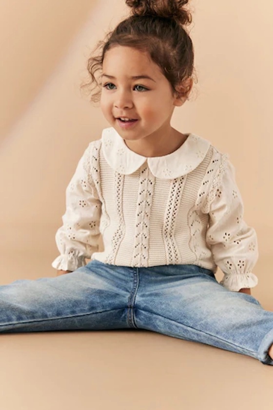 Buy Ecru Marl 100% Cotton Collar Jumper (3mths-7yrs) from the Next UK online shop