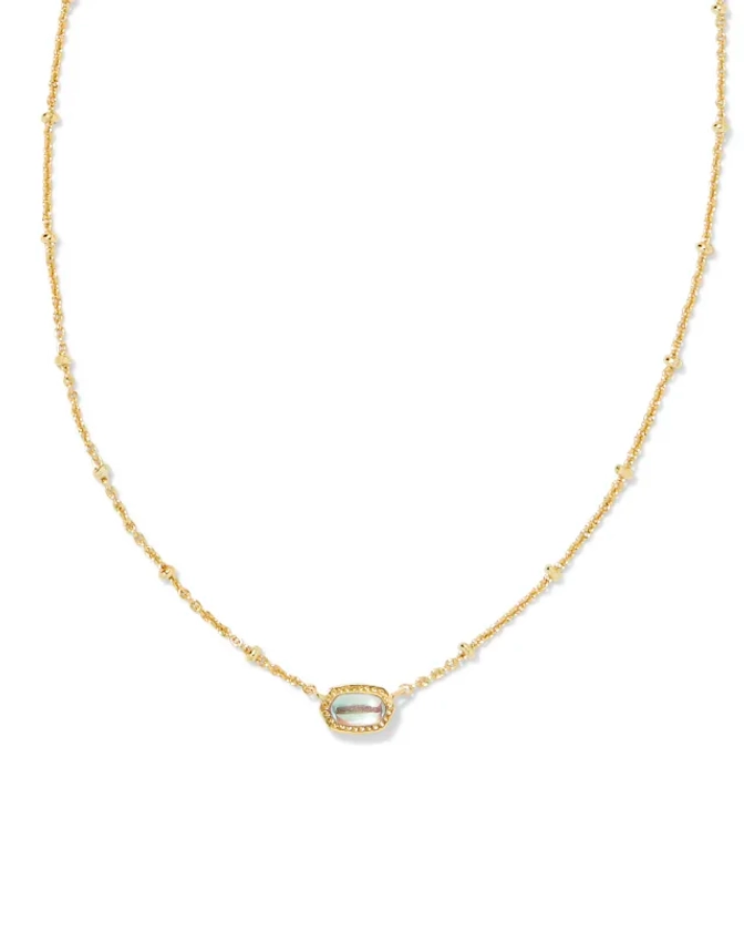 Mini Elisa Gold Satellite Short Pendant Necklace in Dichroic Glass | Kendra Scott