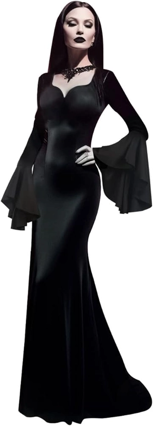 Amazon.com: JEGERMIG Black Dress Floor Length Tight fitting Halloween Gothic RolePlay Costume : Sports & Outdoors