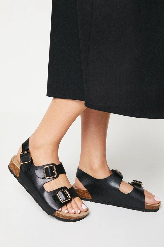 Sandals | Good For The Sole: Wide Fit Arlen Back Strap Buckle Sliders | Good For the Sole