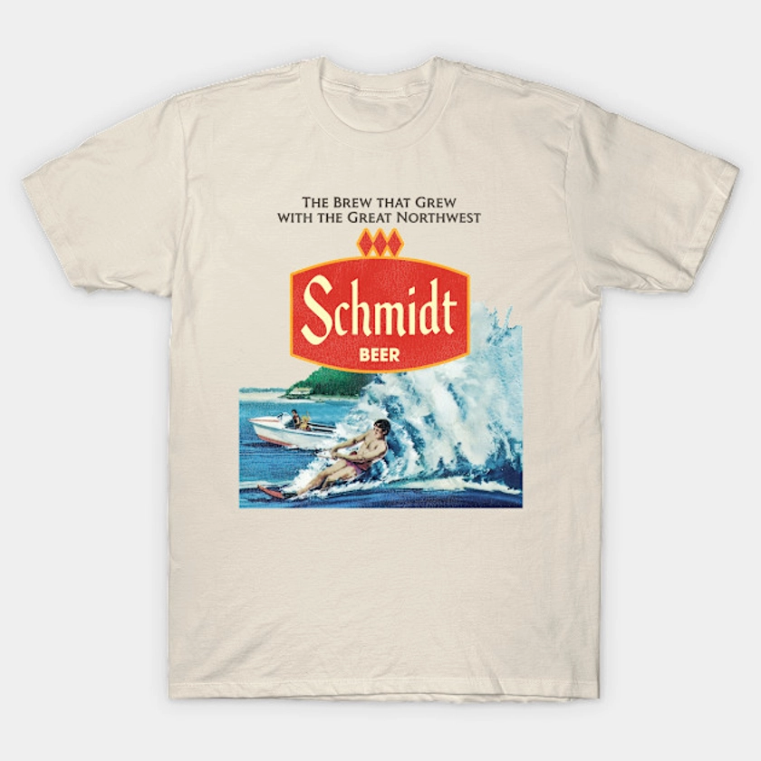 Retro Defunct Schmidt Beer Waterskiing by darklordpug