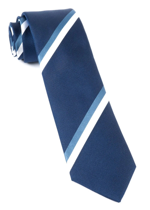 Ad Stripe Navy Tie | Silk Ties | Tie Bar