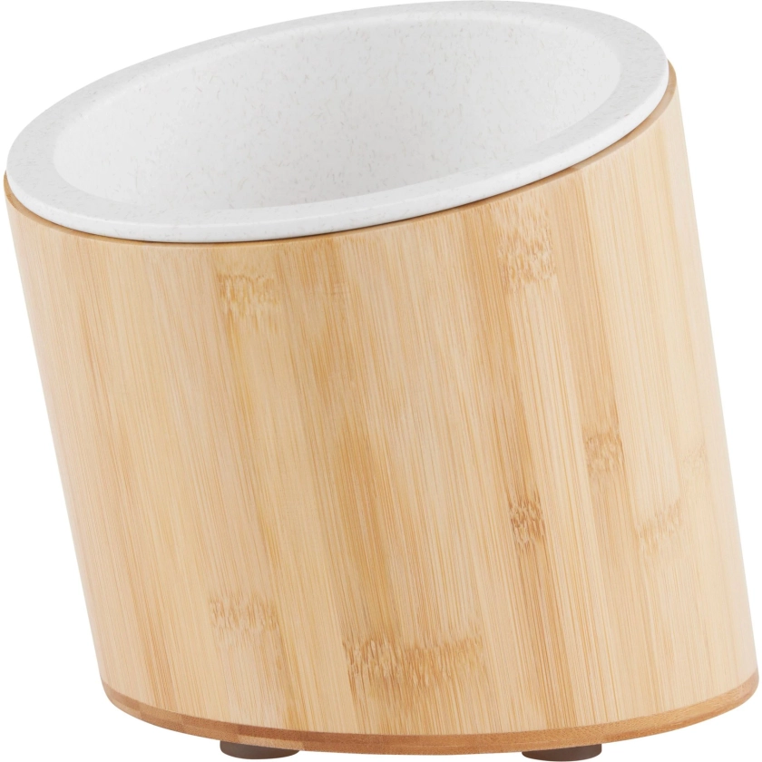 Frisco Elevated Slanted Bamboo Melamine Non-Skid Dog Bowl with Bamboo Stand