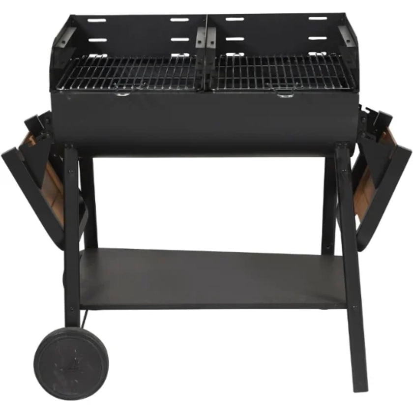 Barbecue à Charbon de bois sur Chariot 2 Grilles S50 HYBA : l'unité à Prix Carrefour