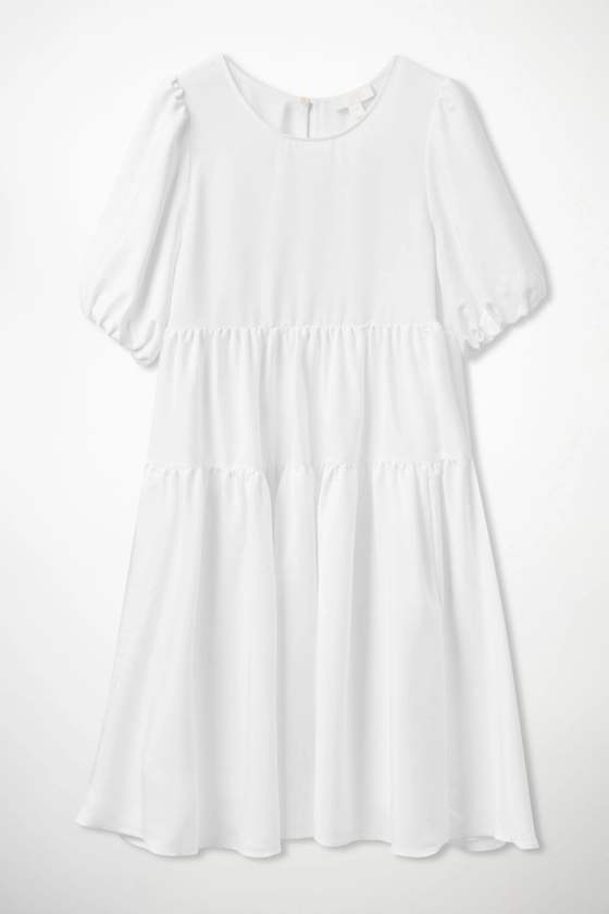 ROBE À NIVEAUX - Blanc - Dresses - COS