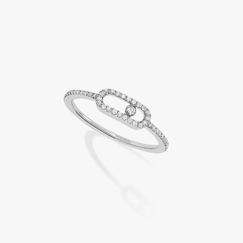 White Gold Diamond Pavé Ring Move Uno | Messika 05630-WG