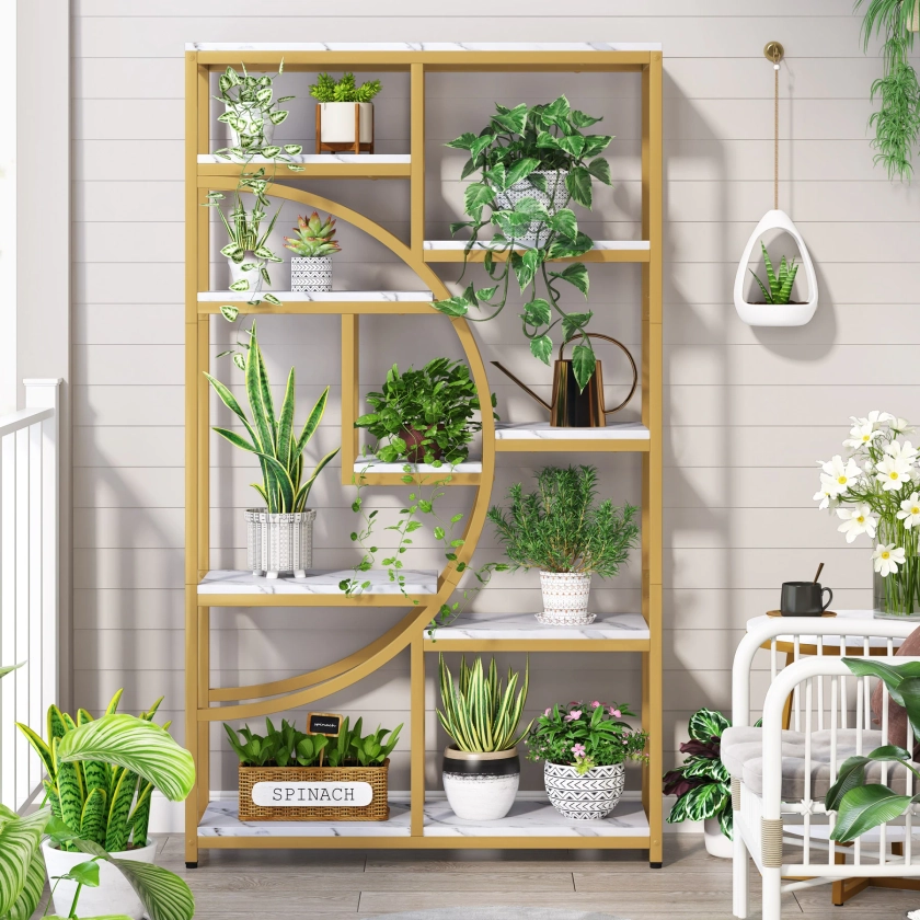 Bookshelf 5 Shelf Industrial Etagere Bookcase for Bedroom, Living Room, Home Office