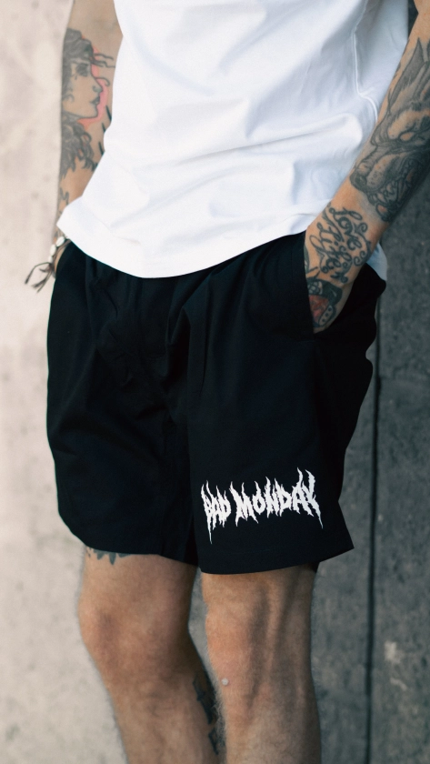 Metal Logo Beach Shorts | Bad Monday Apparel