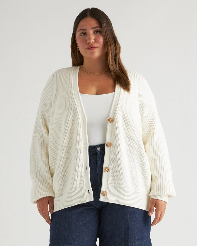 100% Organic Cotton Oversized Boyfriend Cardigan