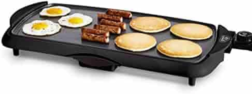 GreenLife 20” Extra Large Electric Skillet, Non-Toxic PFAS & PFOA-Free Ceramic Nonstick, Temperature Control, Quick Even Heating, Removable Drip Tray, Pancakes, Eggs, Sausage, Easy Clean, Black