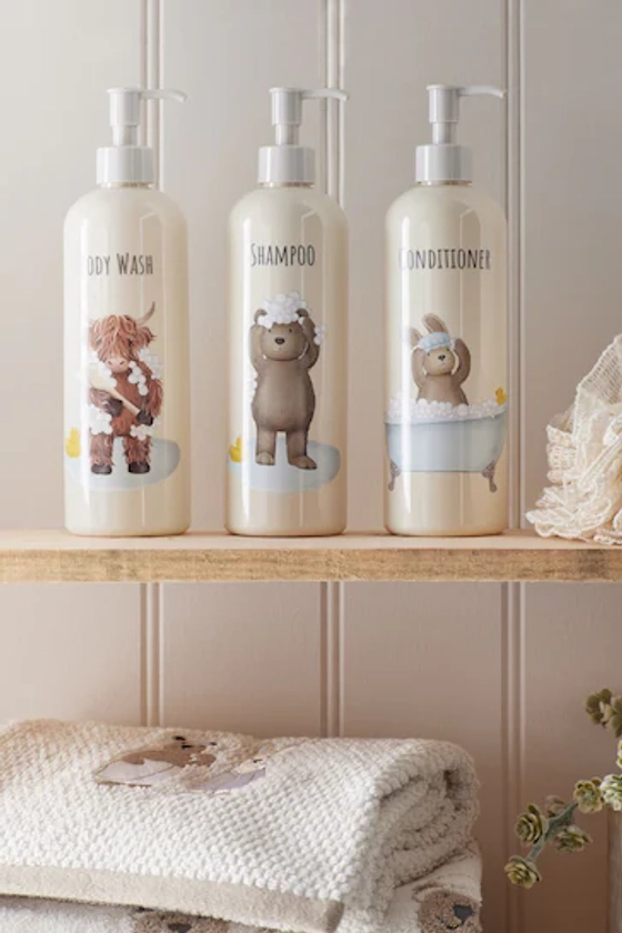 Set of 3 Cream Hamish, Bertie and Rosie Reusable Dispenser Bottles