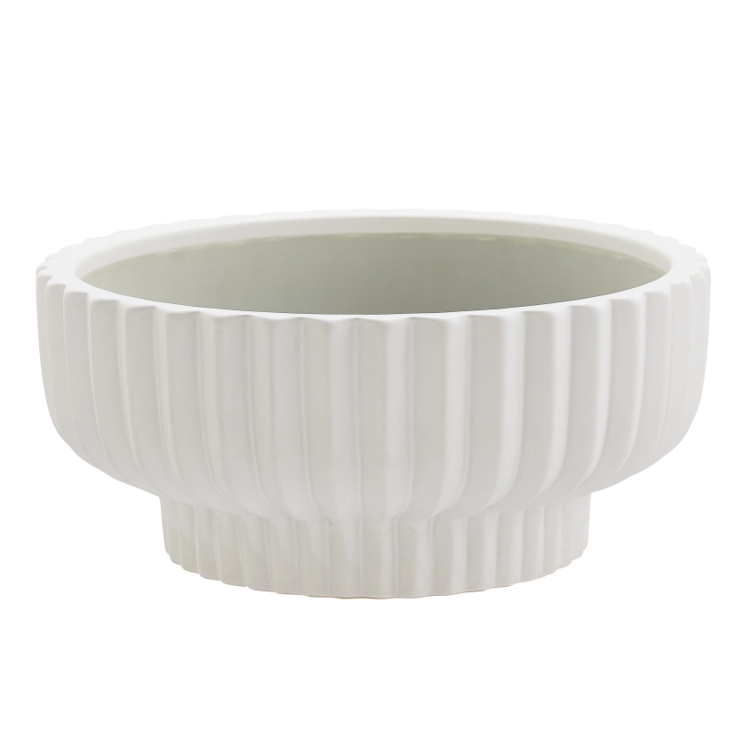 Better Homes & Gardens Pottery 12" Fischer Round Ceramic Planter, White - Walmart.com