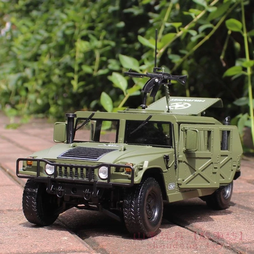 Hummer-modelo de coche militar a prueba de explosiones, vehículo todoterreno de Metal de simulación, blindado, 1:18, H1, regalos para niños - AliExpress