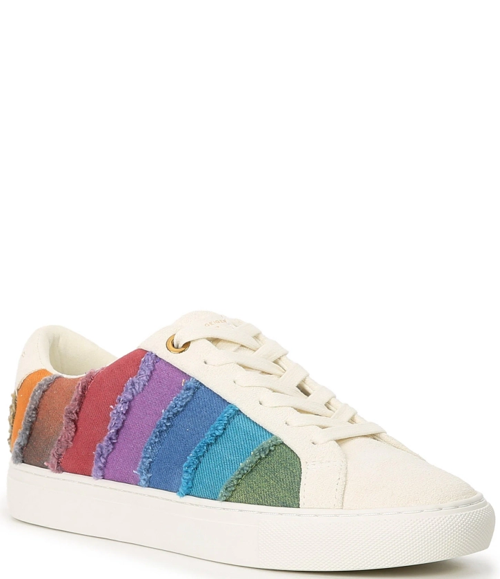 Kurt Geiger London Lane Stripe Denim Rainbow Sneakers | Dillard's